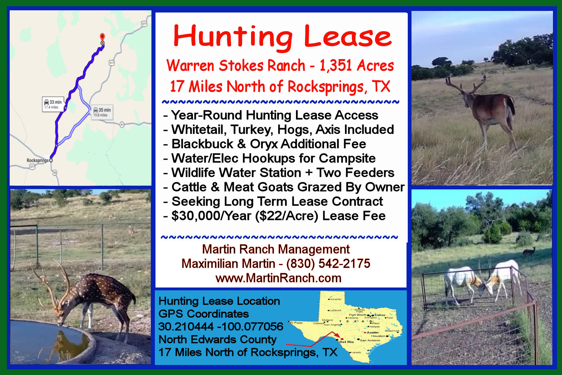 Rocksprings 1,351 Acre Hunting Lease